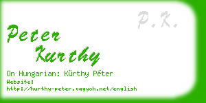 peter kurthy business card
